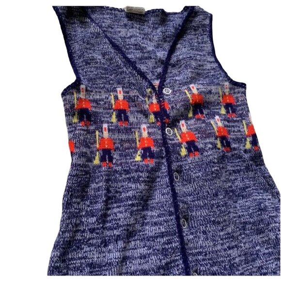 Vintage Cozy Knit Toy Soldier Romper 12 Months - Picture 2 of 6